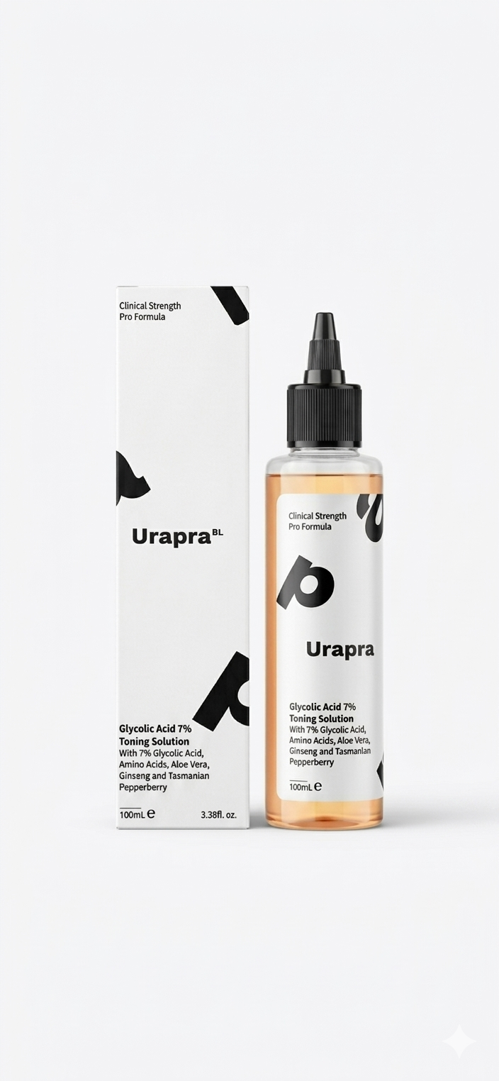 Urapra 7% Glycolic Acid Toning Solution – Clinical Strength Exfoliating Toner for Radiant Skin, 100ml